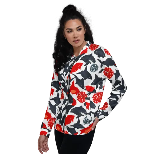 Coral Nightfall on a Bomber Jacket