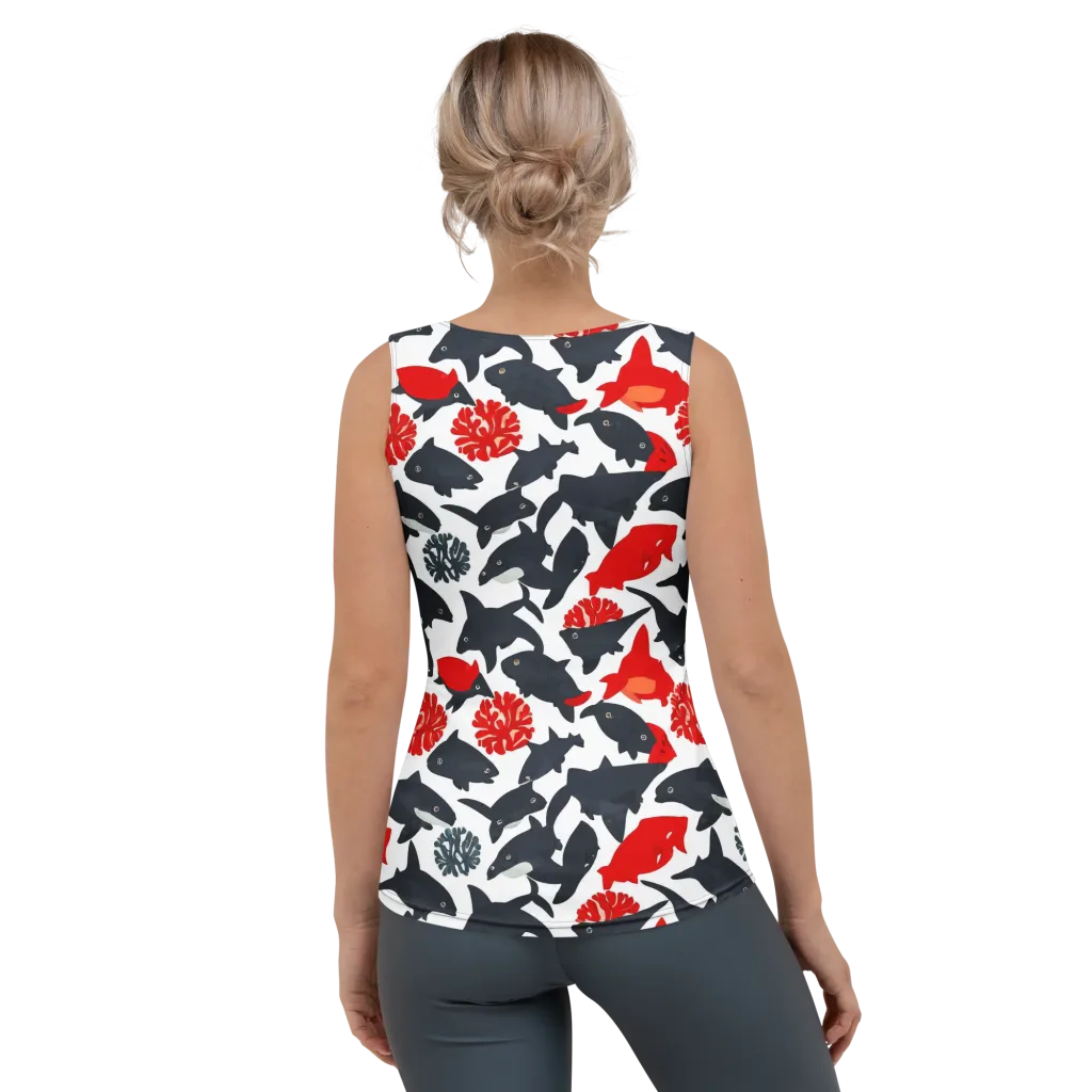 Coral Nightfall on Women's Tank Top — Back