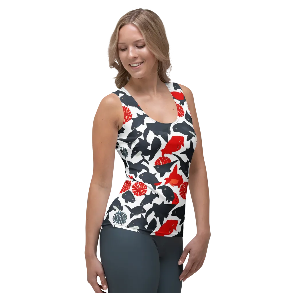 Coral Nightfall on Women's Tank Top — Right Front