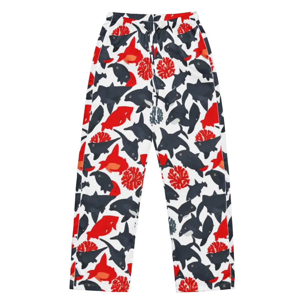 Coral Nightfall on Women's Pajama Pants — Front