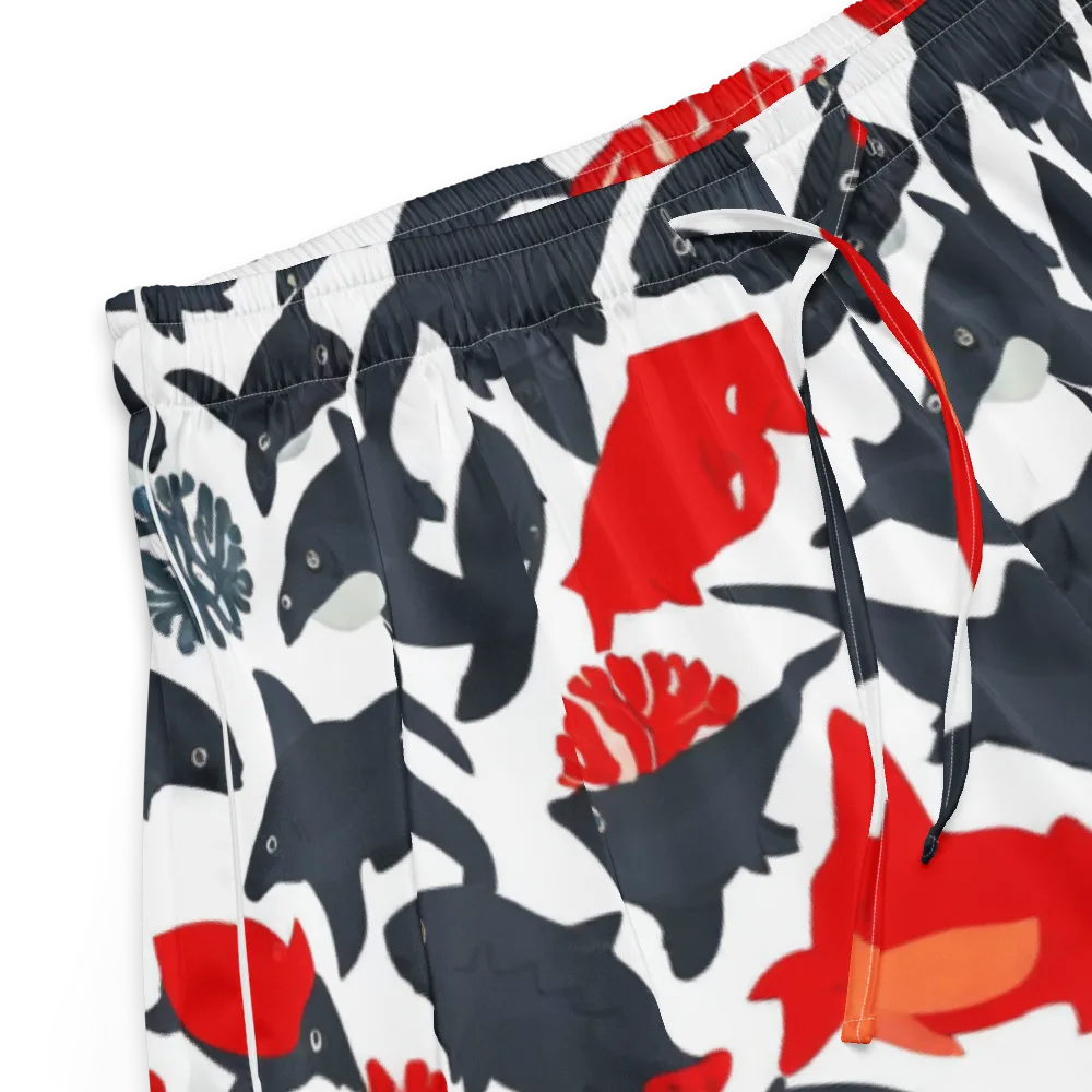 Coral Nightfall on Women's Pajama Shorts — Product details