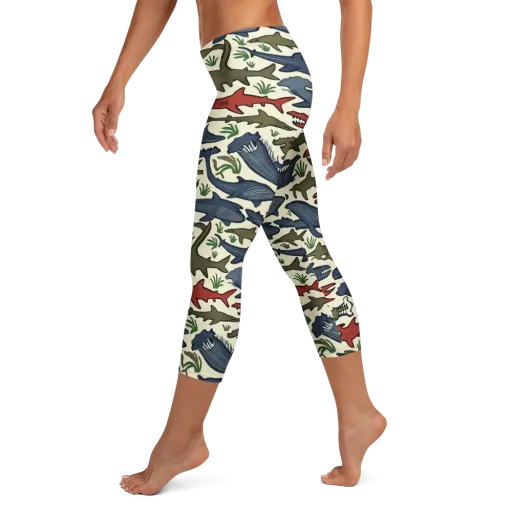 Shark Reef Riot on a Capri Leggings