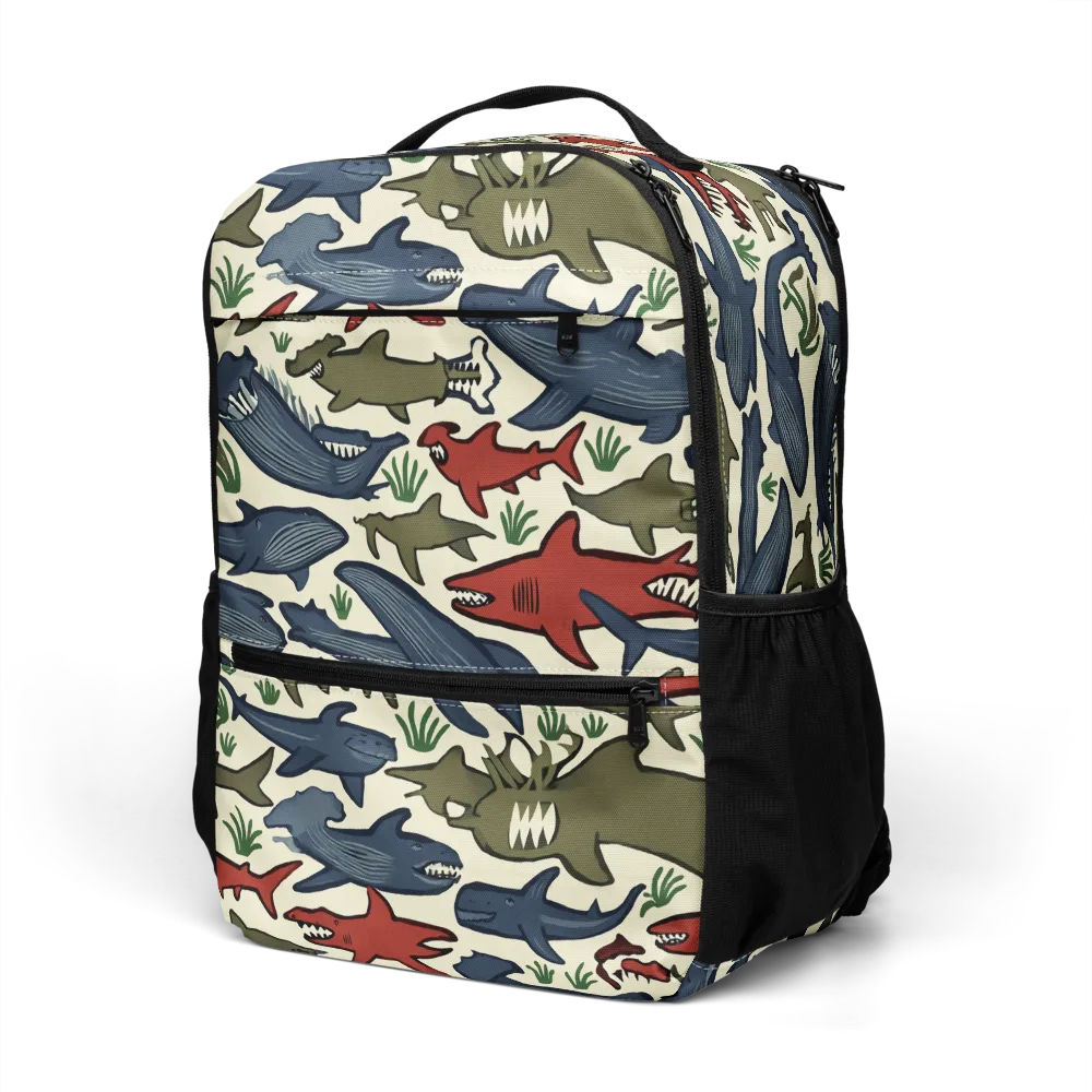 Shark Reef Riot on Utility Backpack — Left Front