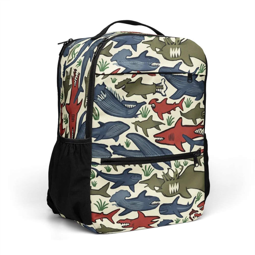 Shark Reef Riot on Utility Backpack — Right Front