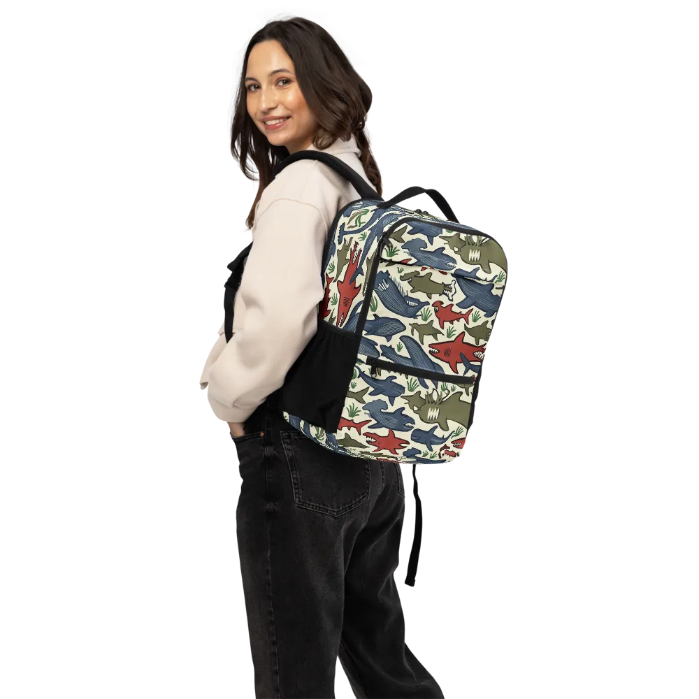 Shark Reef Riot on Utility Backpack — Back