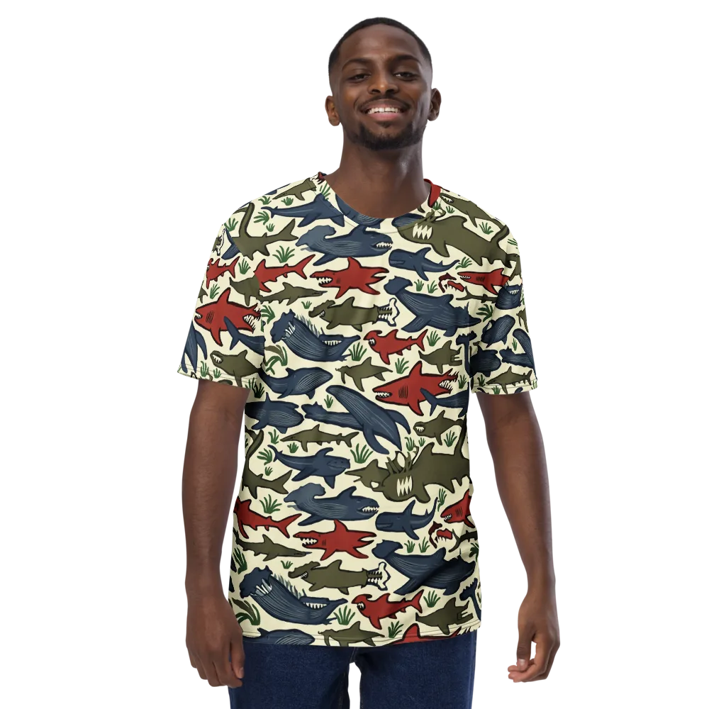 Shark Reef Riot on Men's Crew Neck T-Shirt — Front