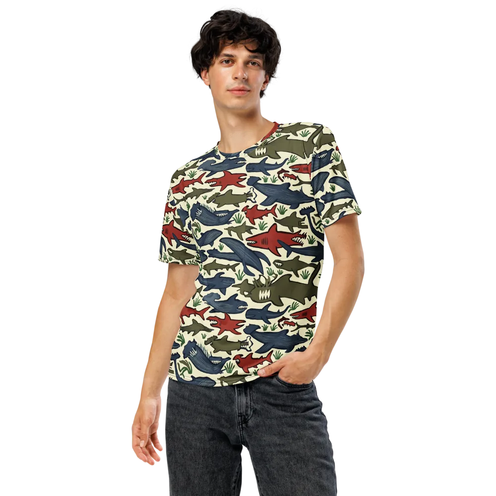 Shark Reef Riot on Men's Crew Neck T-Shirt — Front
