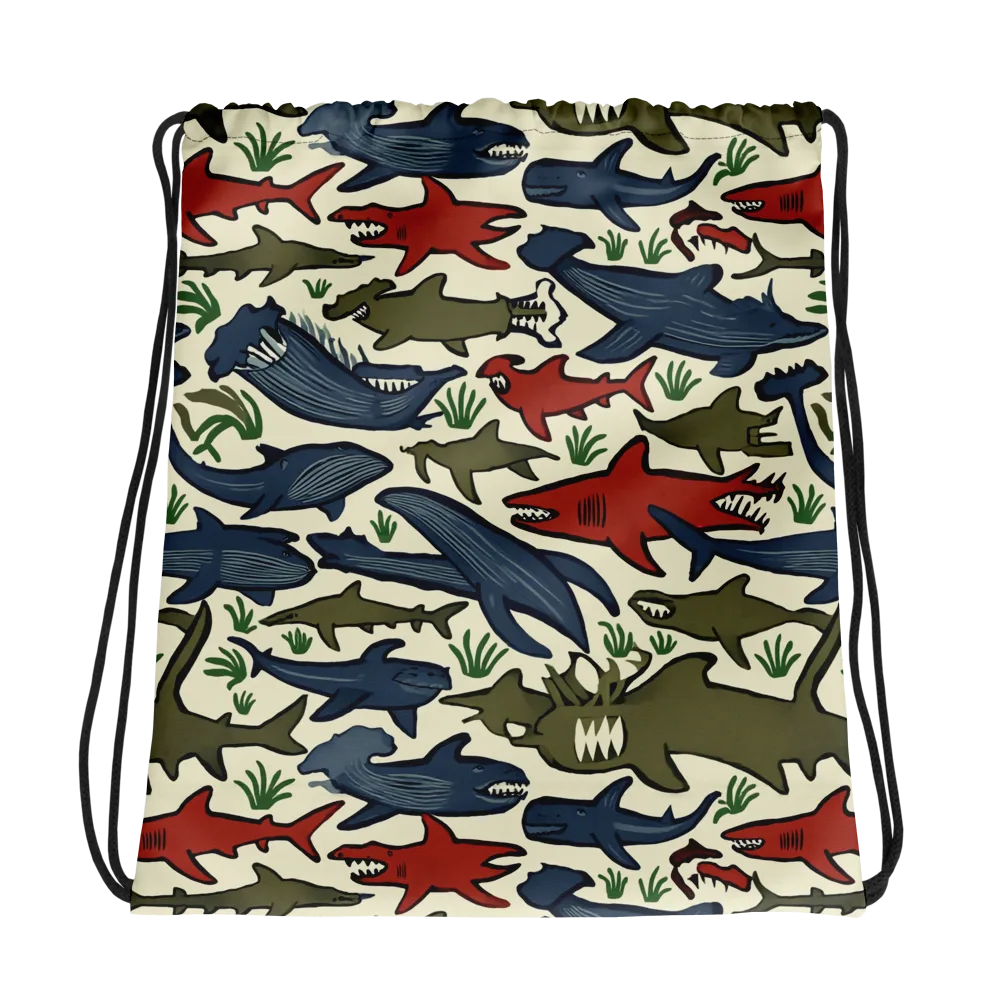Shark Reef Riot on Drawstring Bag — Photo