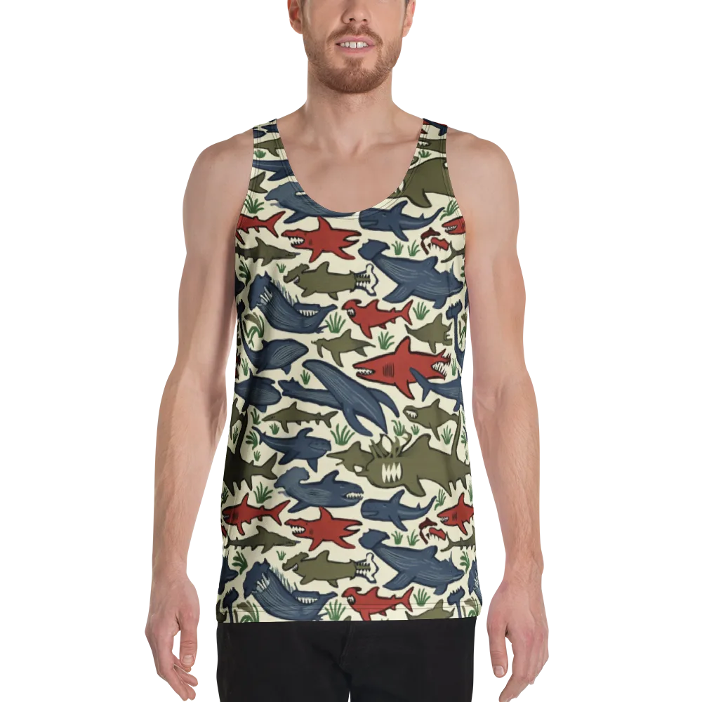 Shark Reef Riot on Men's Tank Top — Front