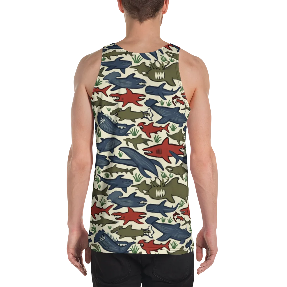 Shark Reef Riot on Men's Tank Top — Back