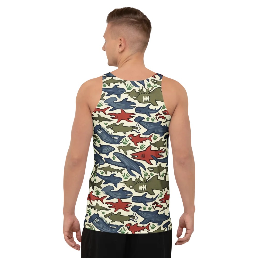 Shark Reef Riot on Men's Tank Top — Back