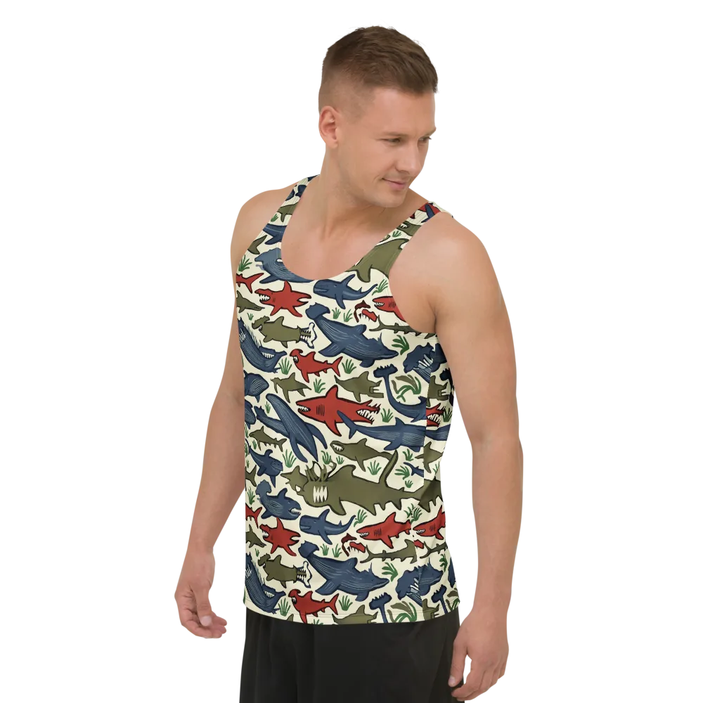 Shark Reef Riot on Men's Tank Top — Left Front