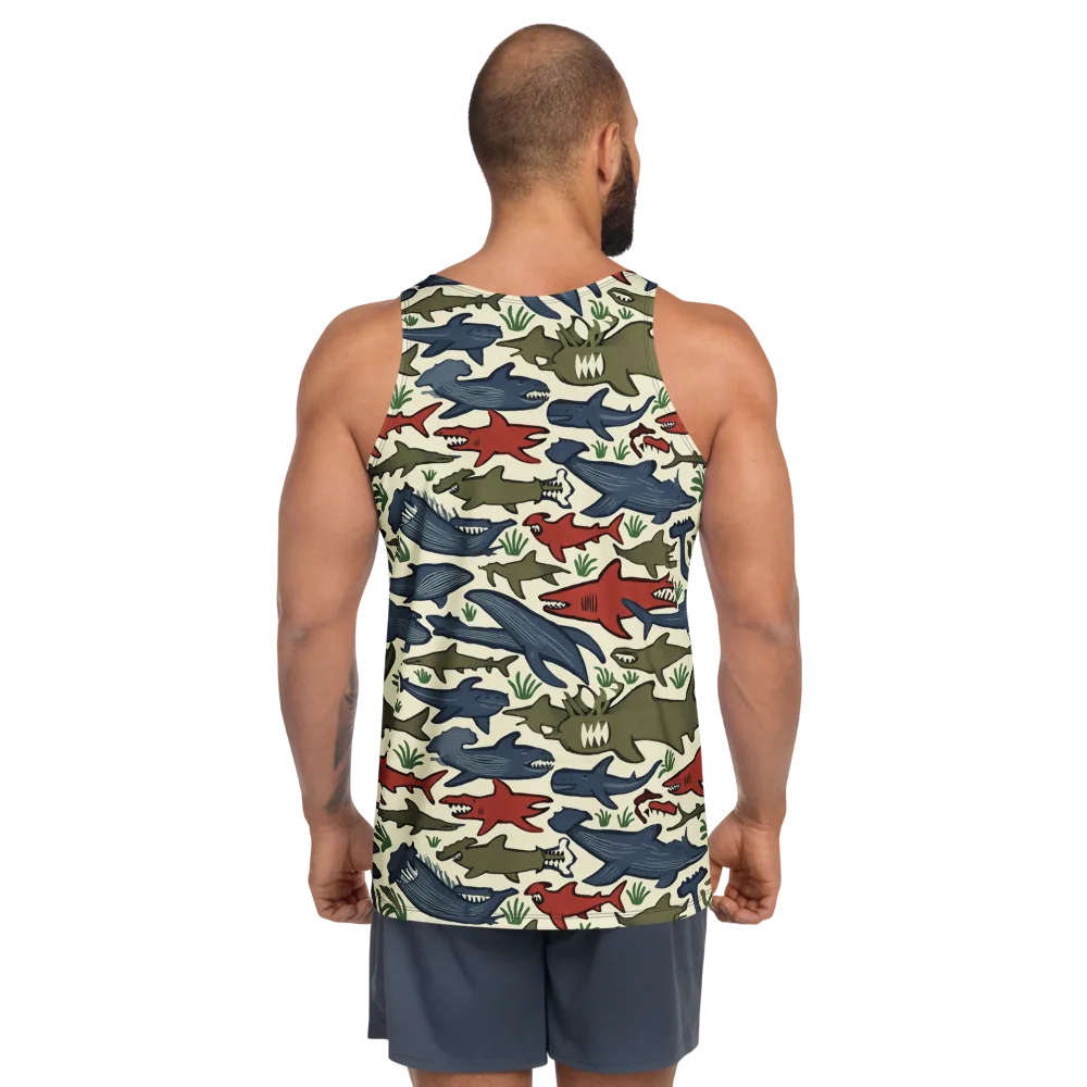 Shark Reef Riot on Men's Tank Top — Back