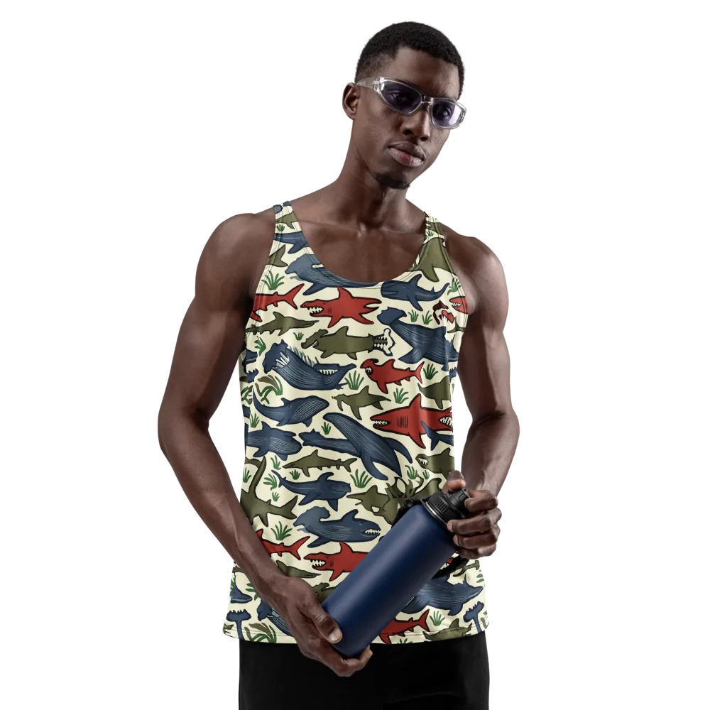 Shark Reef Riot on Men's Tank Top — Front