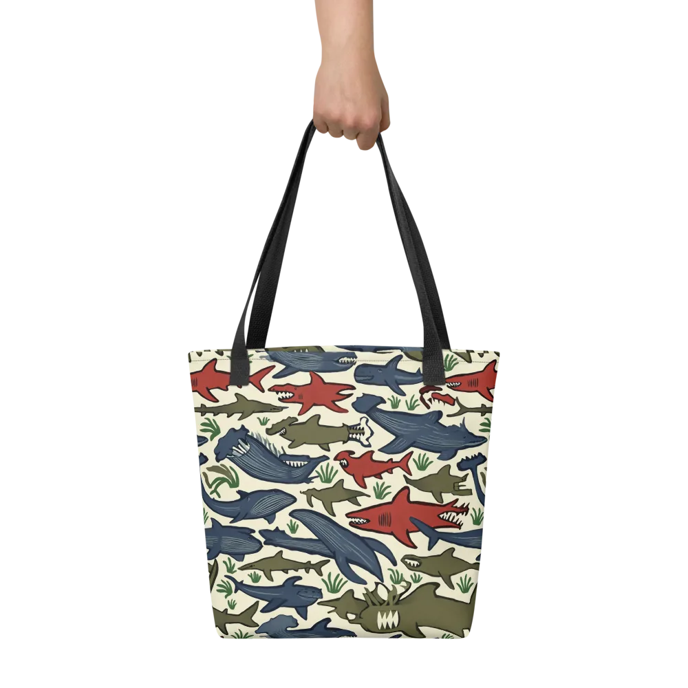 Shark Reef Riot on Tote Bag — Flat print