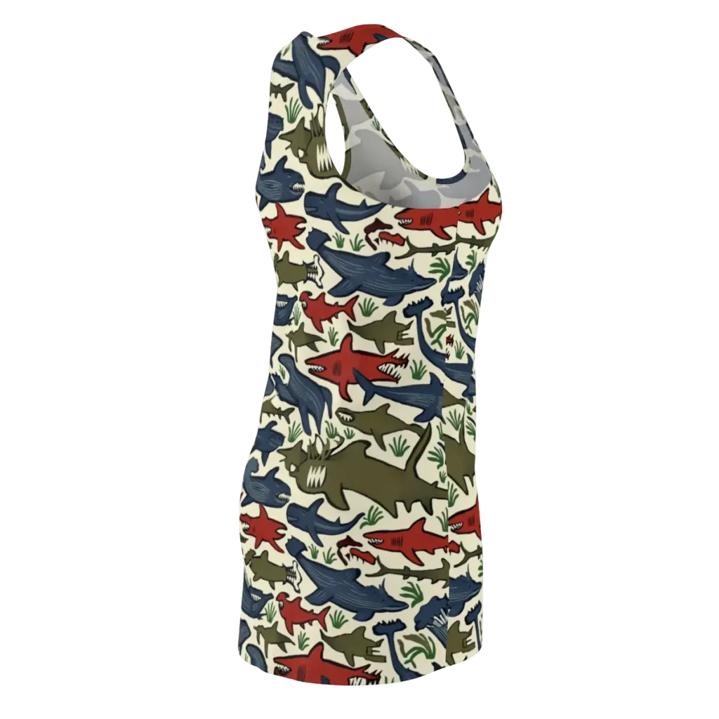 Shark Reef Riot on Racerback Dress — Back Side