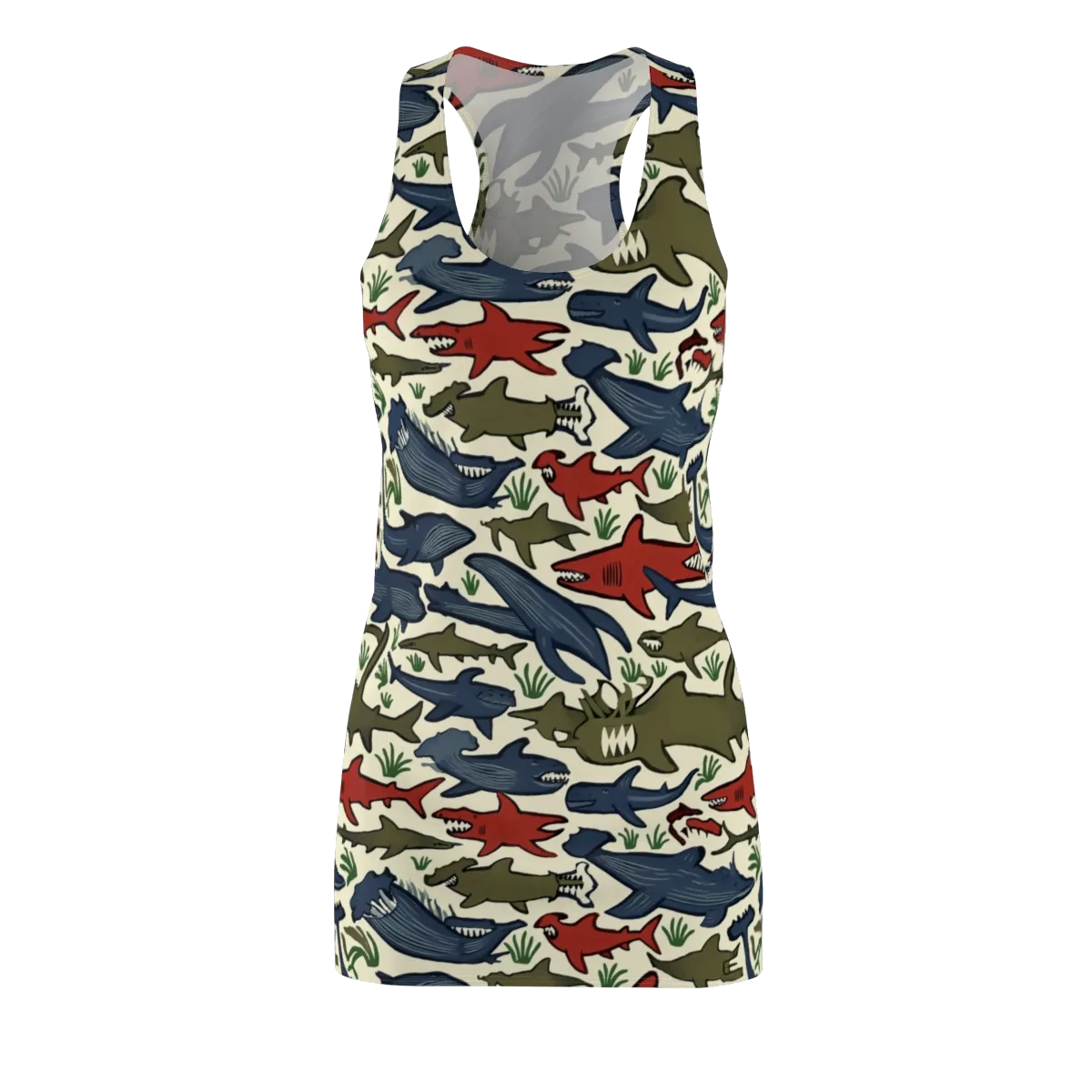 Shark Reef Riot on Racerback Dress — Front