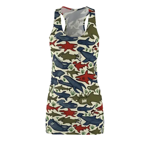 Shark Reef Riot on a Racerback Dress