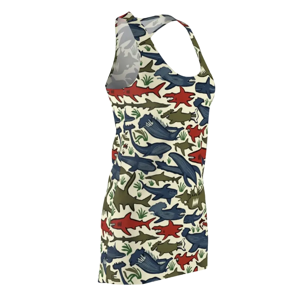 Shark Reef Riot on Racerback Dress — Front Side