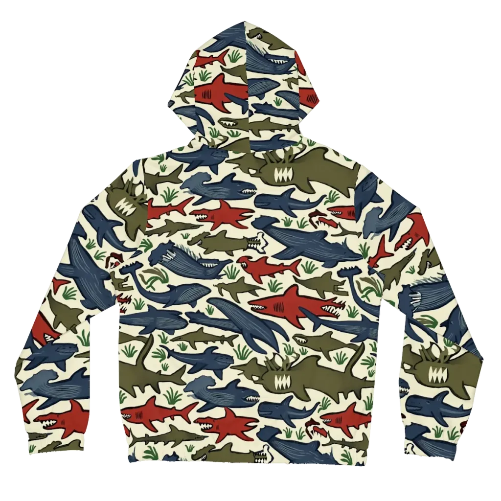 Shark Reef Riot on Women's Full-Zip Hoodie — Back