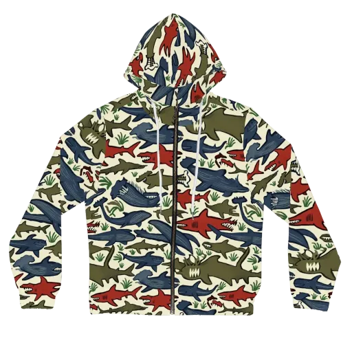 Shark Reef Riot on a Women's Full-Zip Hoodie