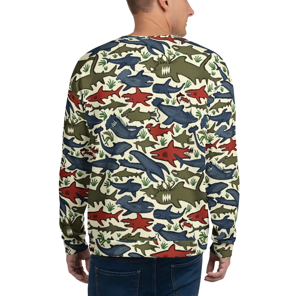 Shark Reef Riot on Sweatshirt — Back