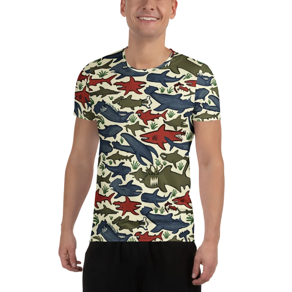 Shark Reef Riot on Men's Athletic T-Shirt — Front