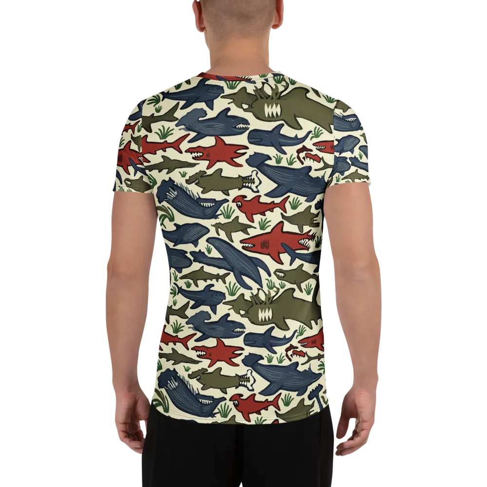 Shark Reef Riot on Men's Athletic T-Shirt — Back