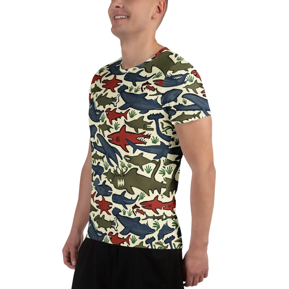Shark Reef Riot on Men's Athletic T-Shirt — Left