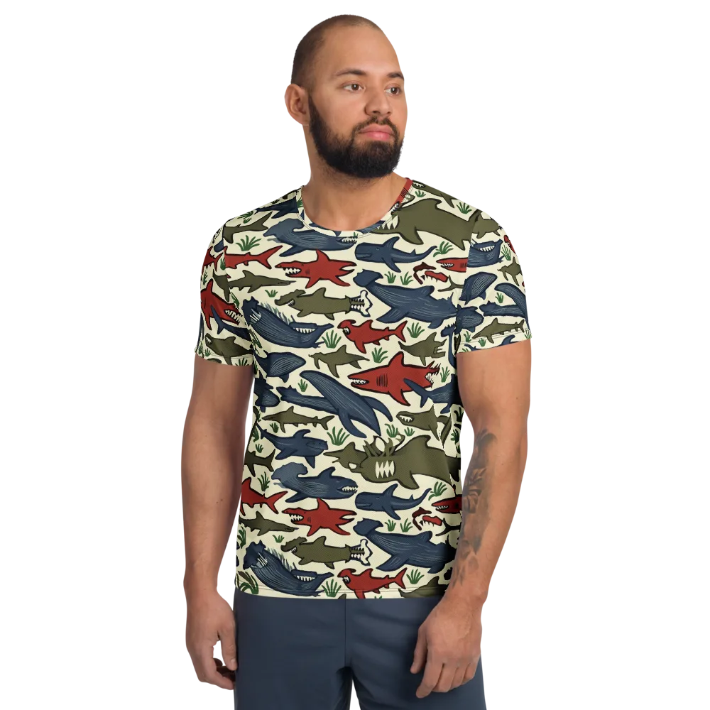 Shark Reef Riot on Men's Athletic T-Shirt — Front