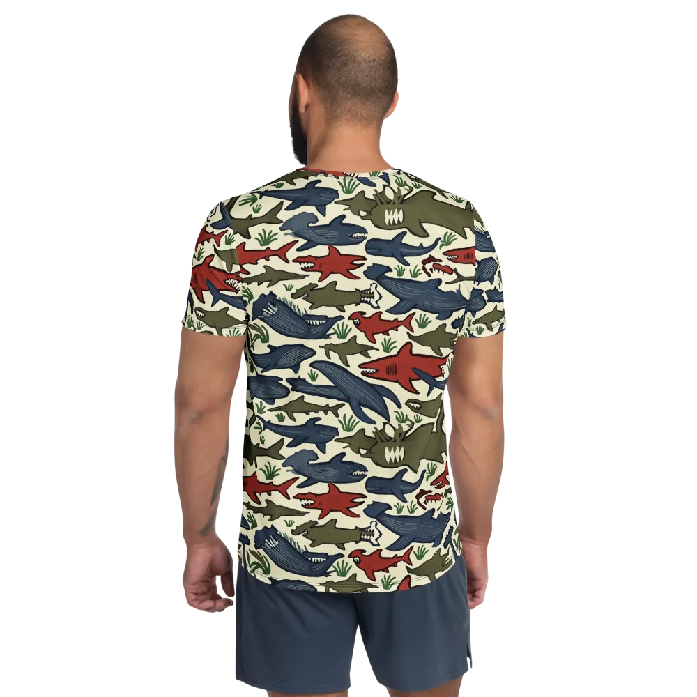 Shark Reef Riot on Men's Athletic T-Shirt — Back