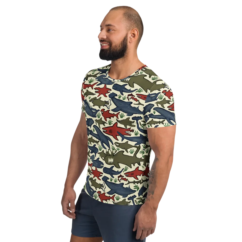 Shark Reef Riot on Men's Athletic T-Shirt — Left