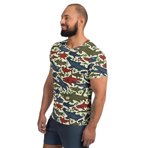 Shark Reef Riot on a Men's Athletic T-Shirt