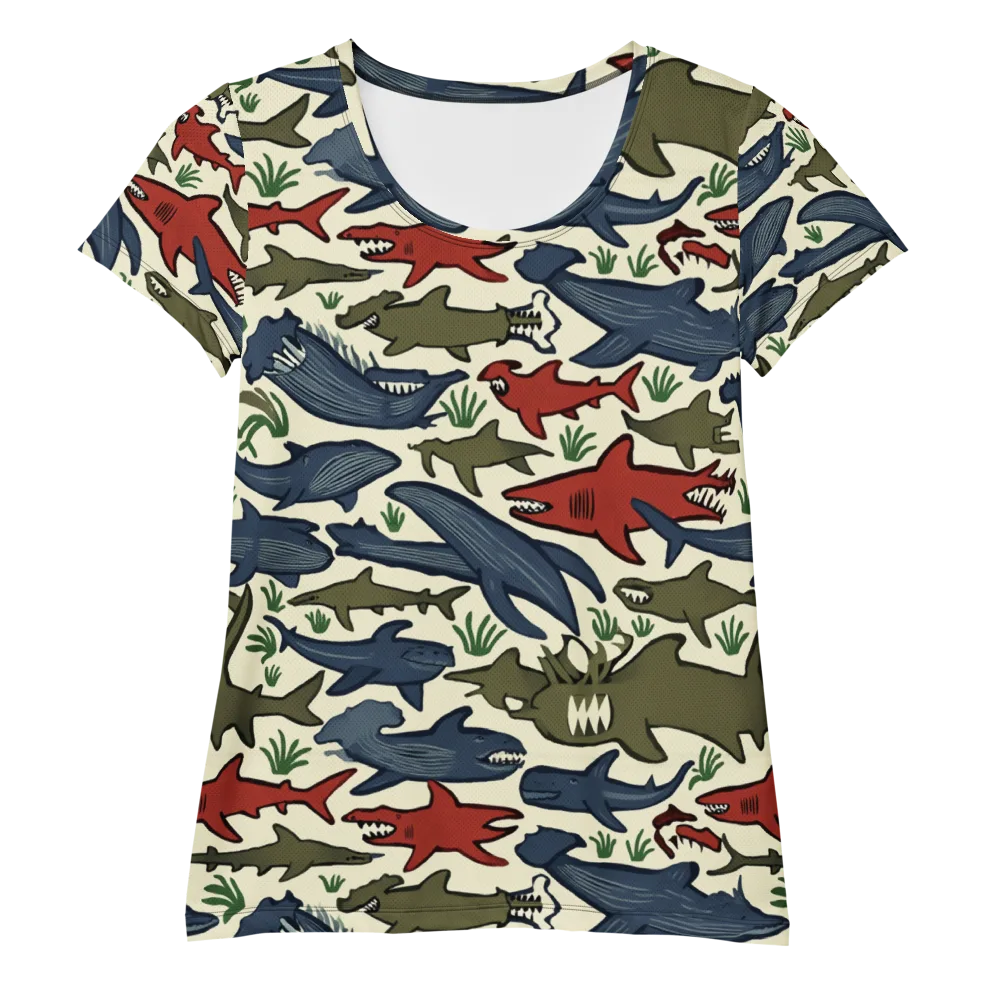 Shark Reef Riot on Women's Athletic T-Shirt — Front