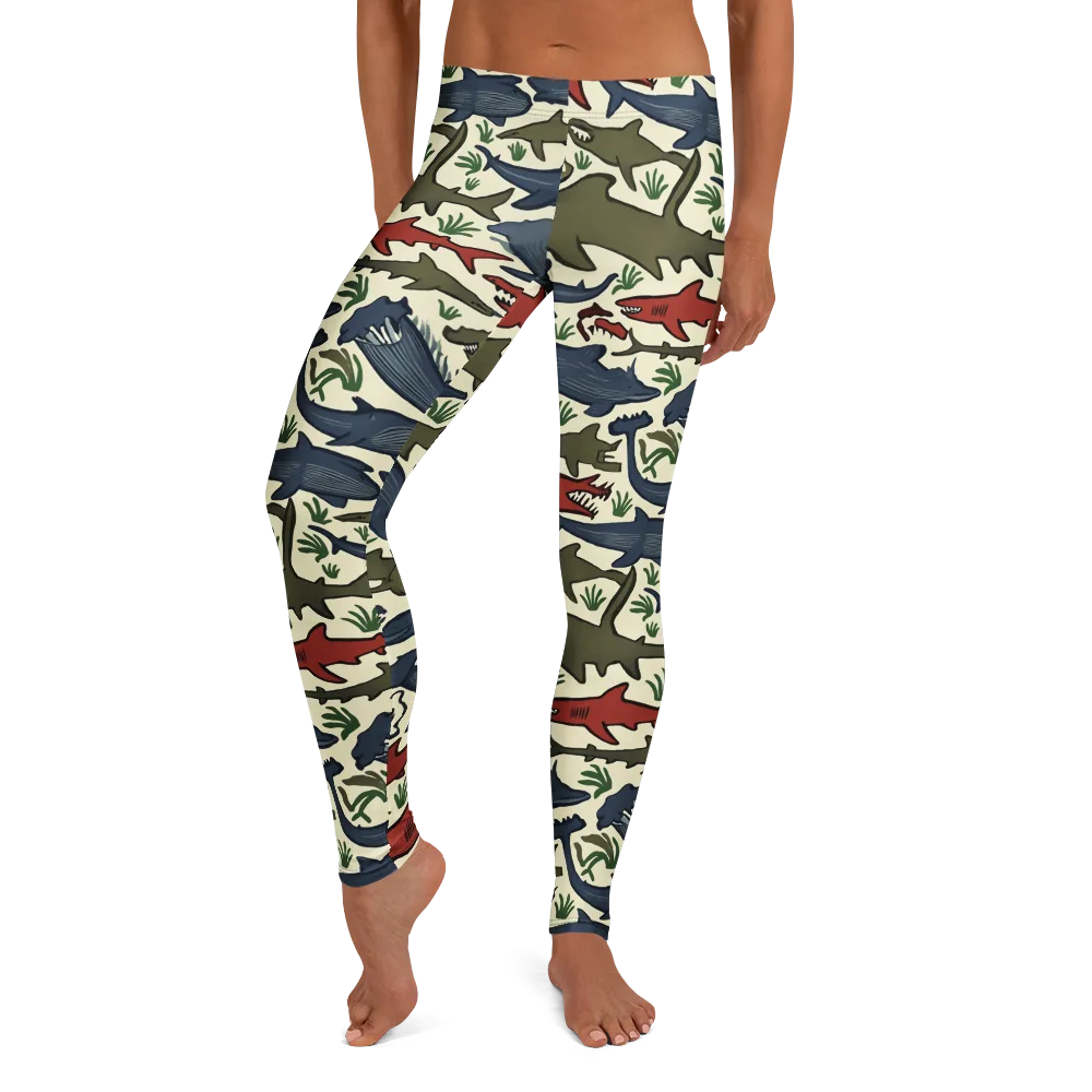 Shark Reef Riot on Leggings — Front