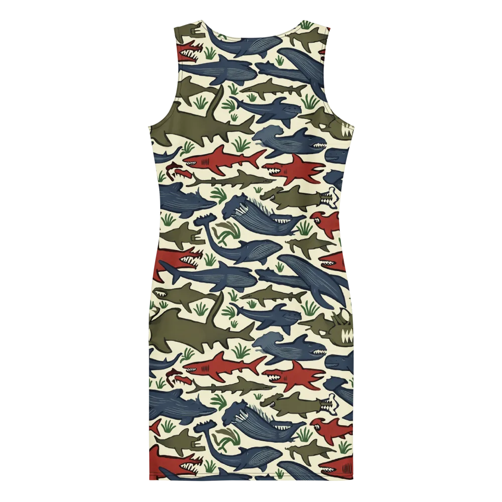 Shark Reef Riot on Bodycon Dress — Back