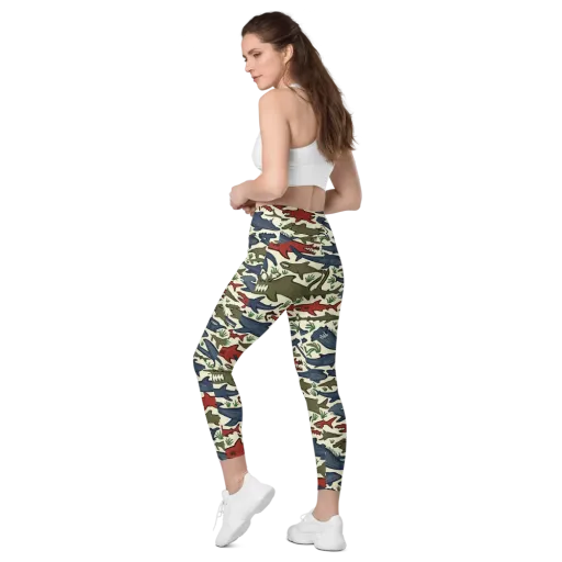 Shark Reef Riot on a Leggings with Pockets