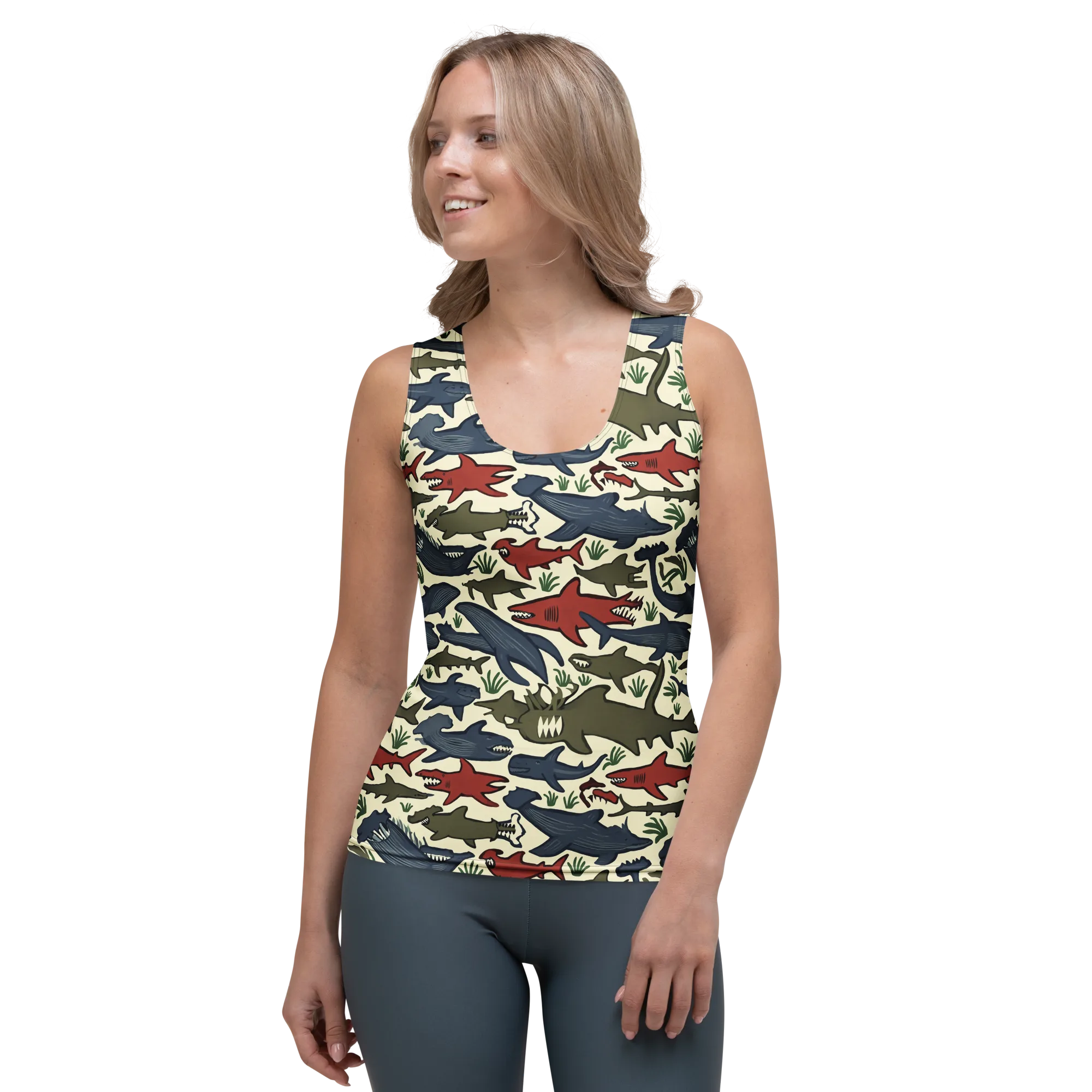 Shark Reef Riot on Women's Tank Top — Front
