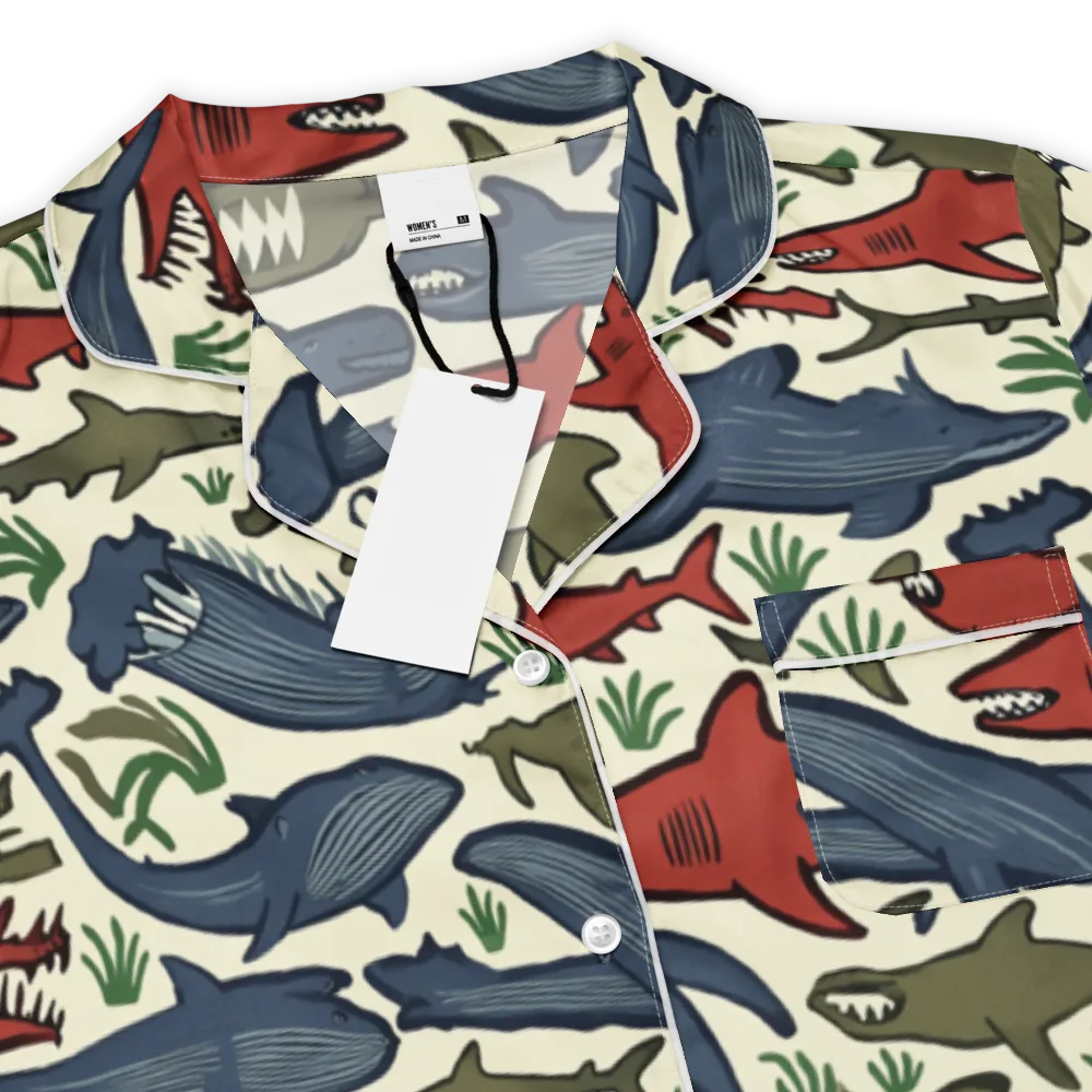 Shark Reef Riot on Women's Short Sleeve Pajama Top — Product details
