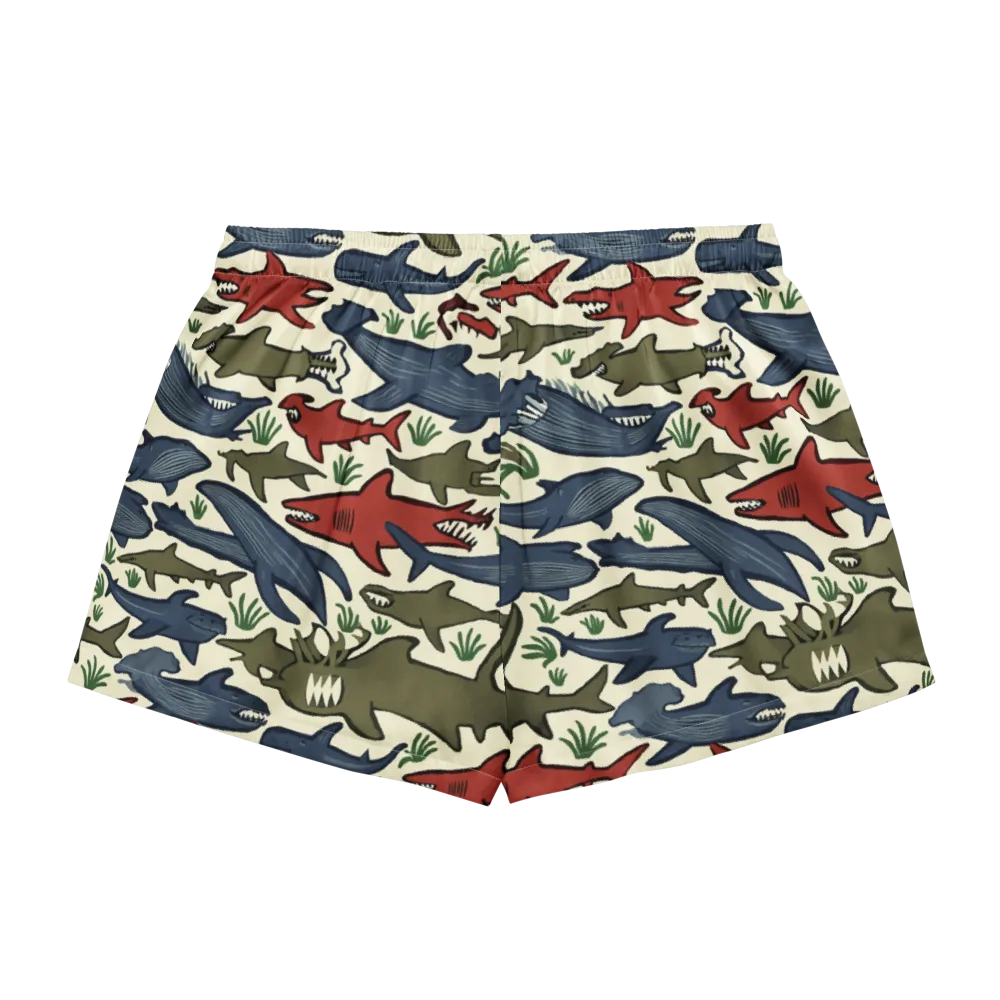Shark Reef Riot on Women's Pajama Shorts — Back