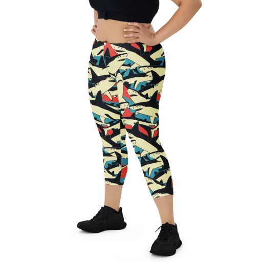 Jaws of Summer on a Capri Leggings