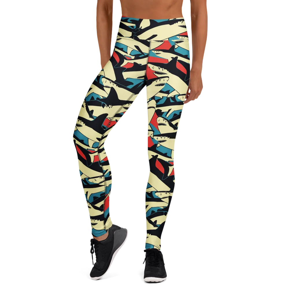 Jaws of Summer on Yoga Leggings — Front