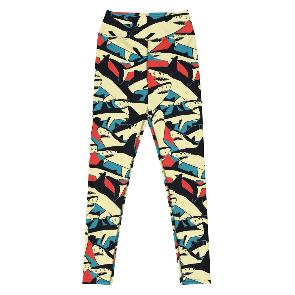 Jaws of Summer on Yoga Leggings — Front