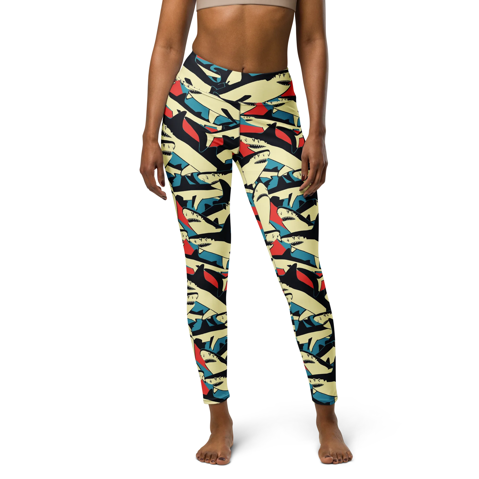 Jaws of Summer on Yoga Leggings — Front
