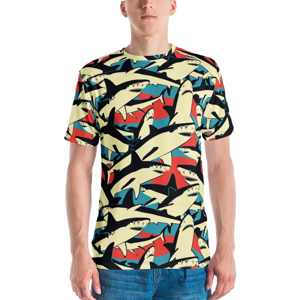 Jaws of Summer on Men's Crew Neck T-Shirt — Front