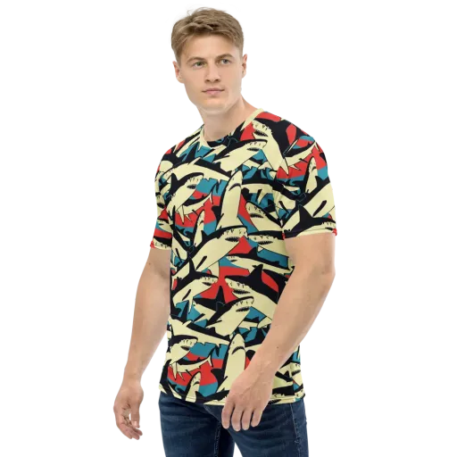 Jaws of Summer on a Men's Crew Neck T-Shirt