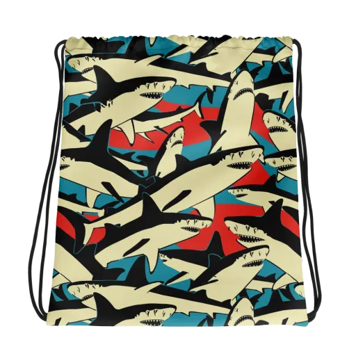 Jaws of Summer on a Drawstring Bag