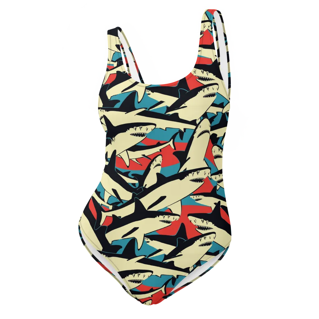 Jaws of Summer on One-Piece Swimsuit — Front