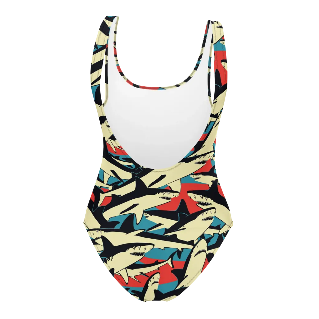 Jaws of Summer on One-Piece Swimsuit — Back