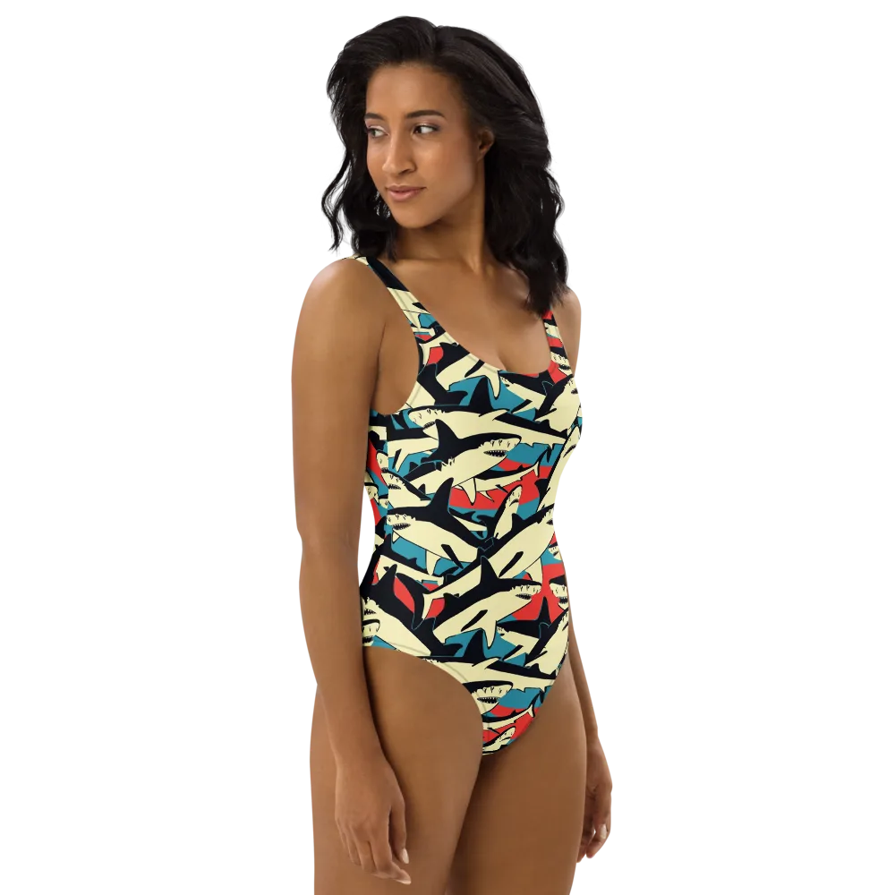 Jaws of Summer on One-Piece Swimsuit — Right